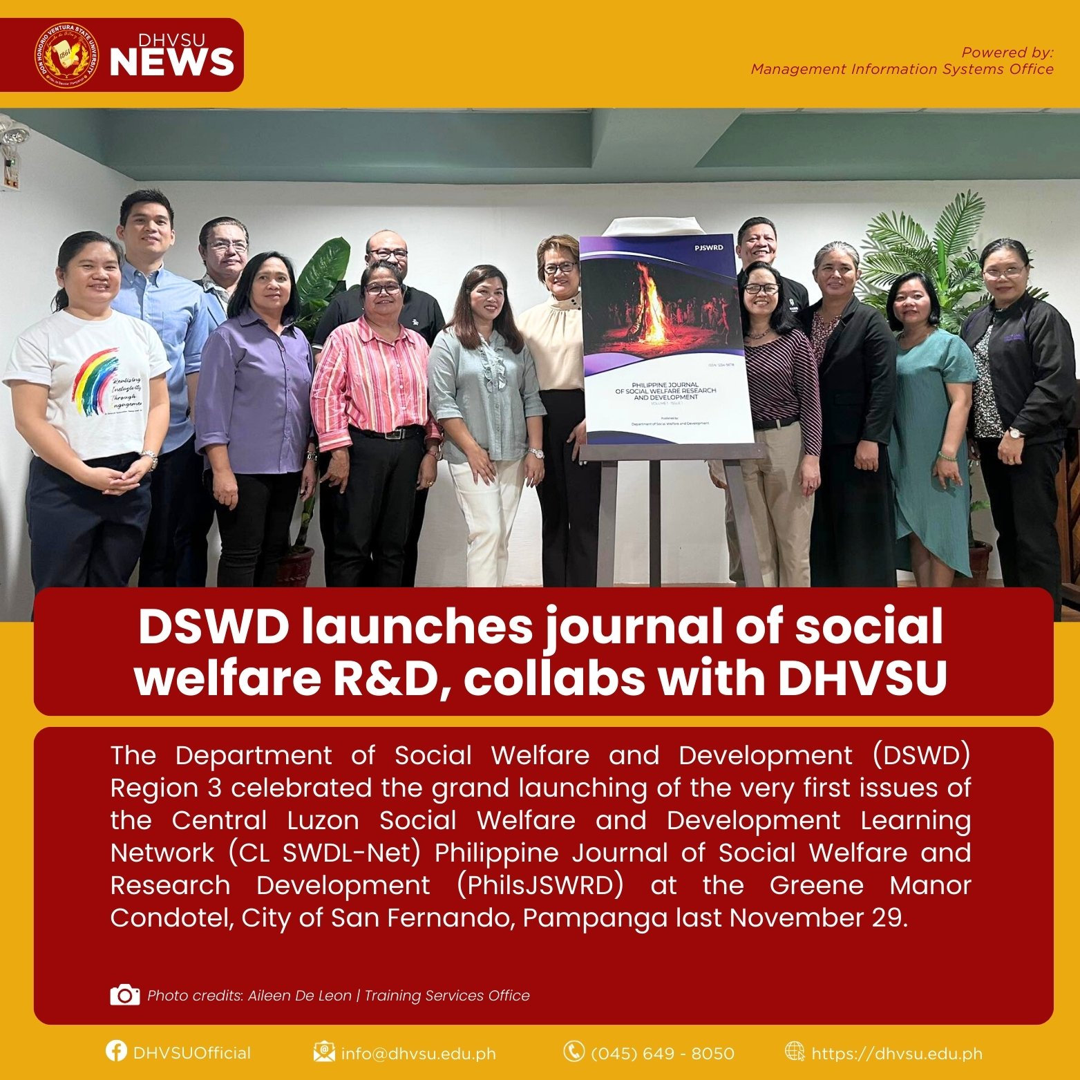 12062023   DSWD launches journal of social welfare research and development collabs with DHVSU 1   Information DHVSU