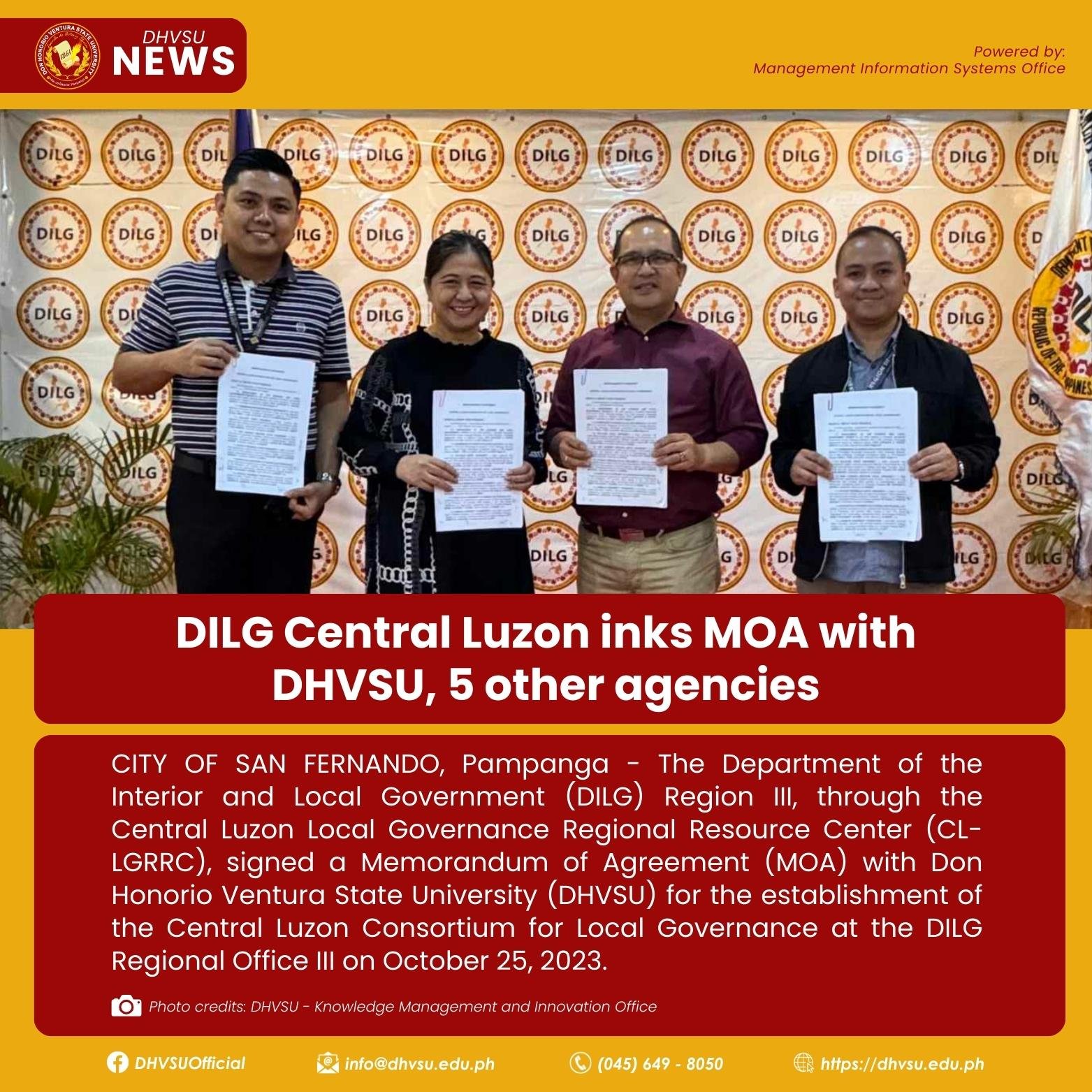 11142023   DILG Central Luzon inks MOA with DHVSU 5 other agencies 1