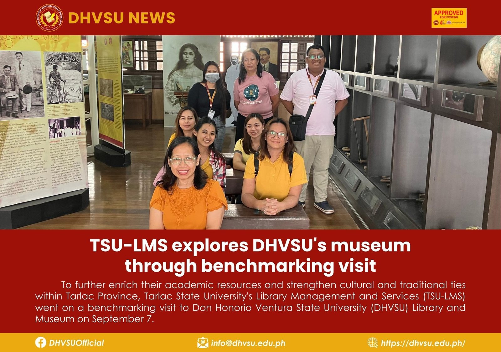 TSU LMS explores DHVSU s museum through benchmarking visit 1   Information DHVSU