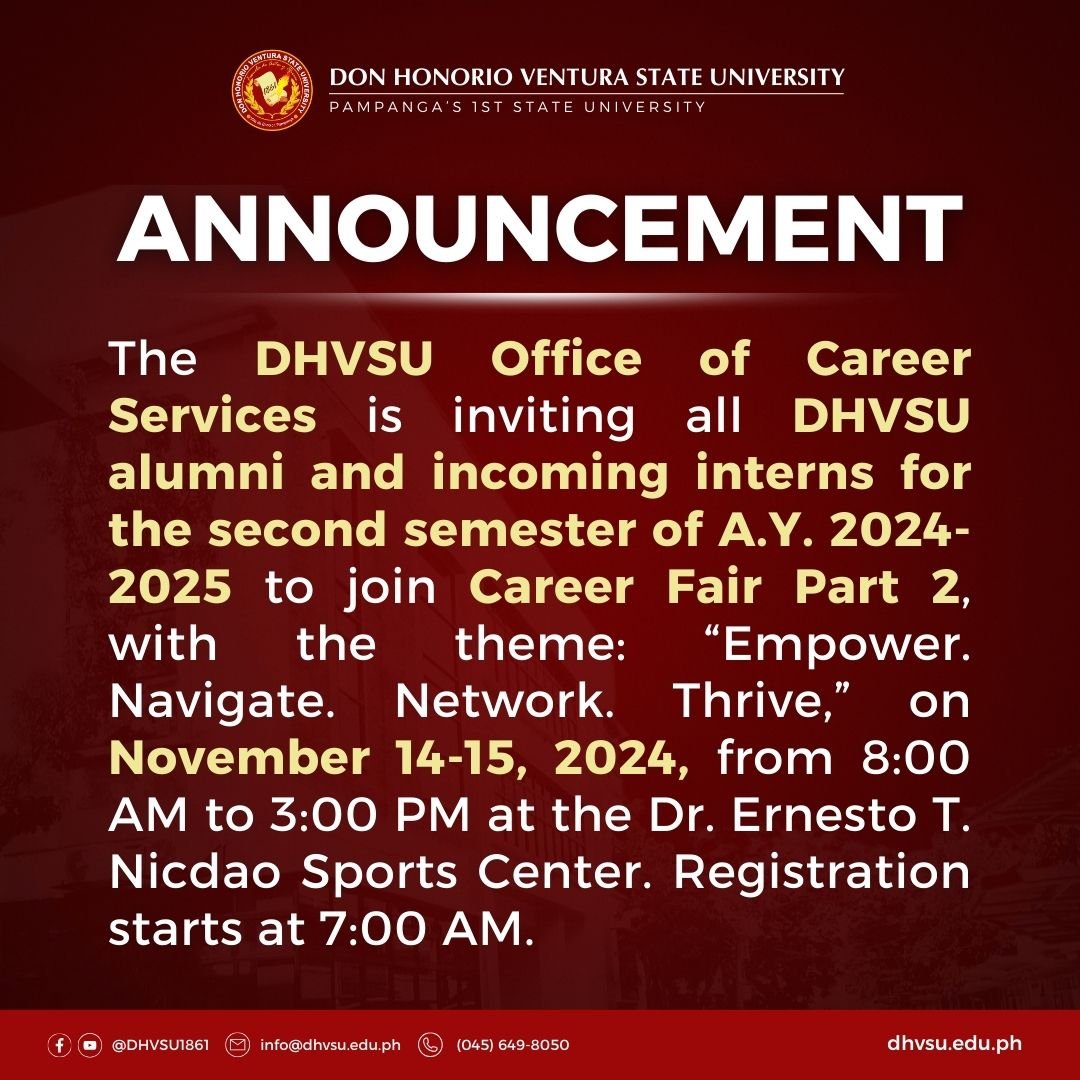 11122024   Career Fair Part 2   Information DHVSU