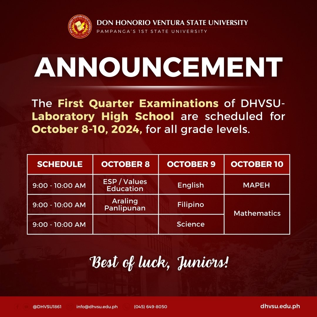 10032024   First Quarter Examination LHS   Information DHVSU