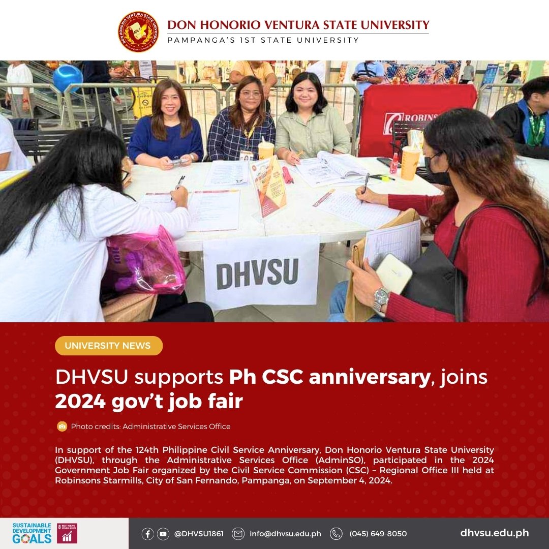 09042024   DHVSU supports Ph CSC anniversary joins 2024 govt job fair   Information DHVSU