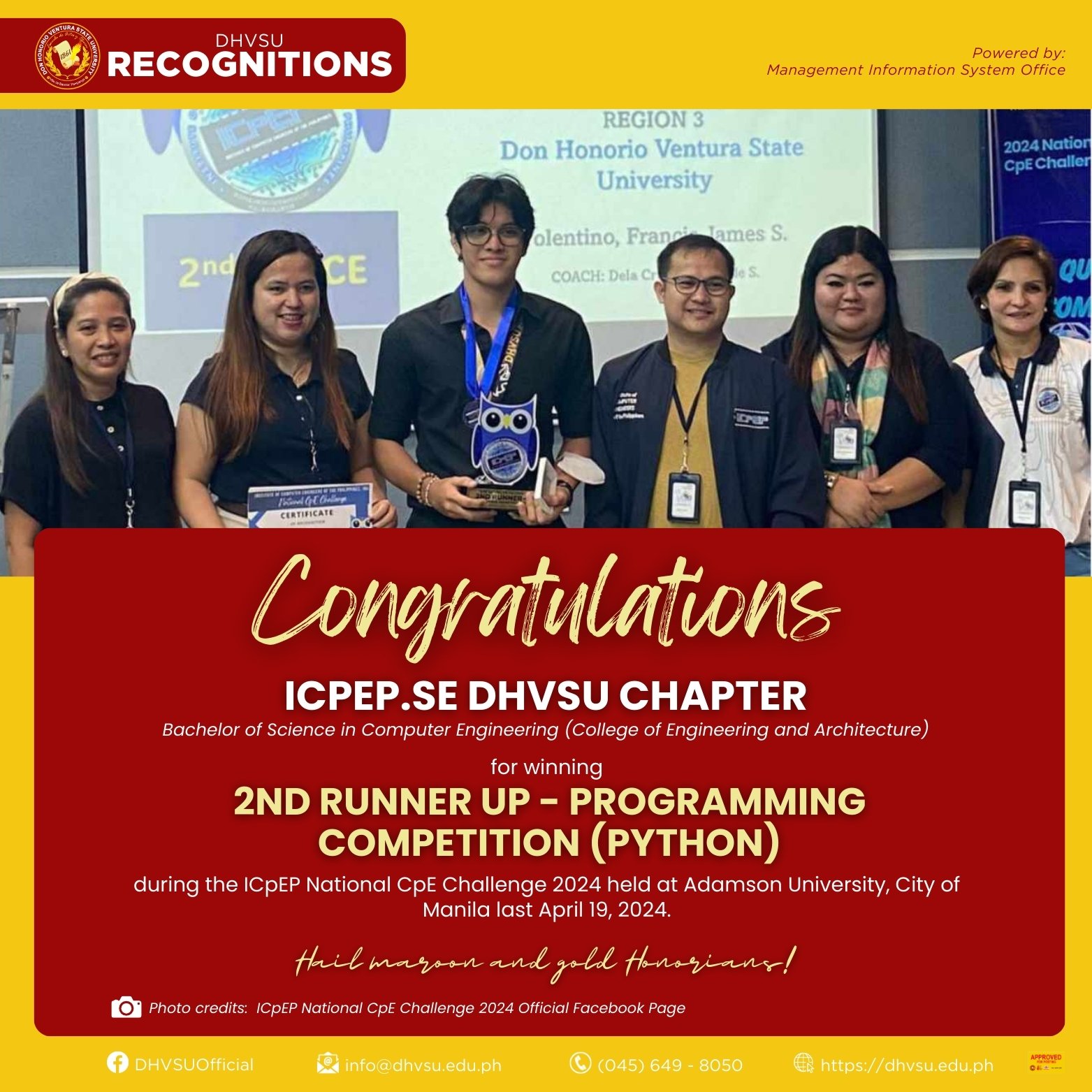 04242024   Honorians join the Natl CpE Challenge 2024 clinch award in programming contest