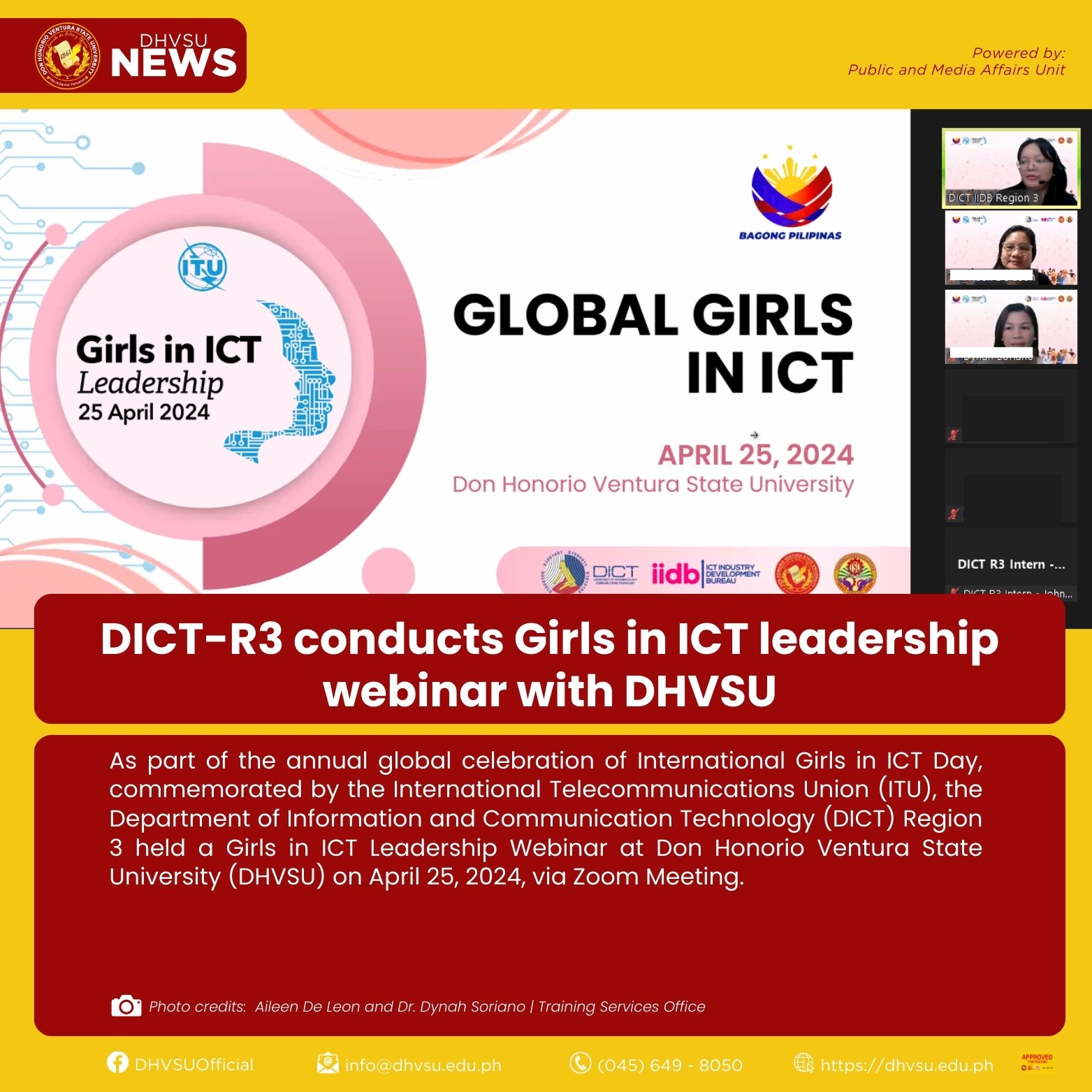 04262024   DICT R3 conducts Girls in ICT leadership webinar with DHVSU 1