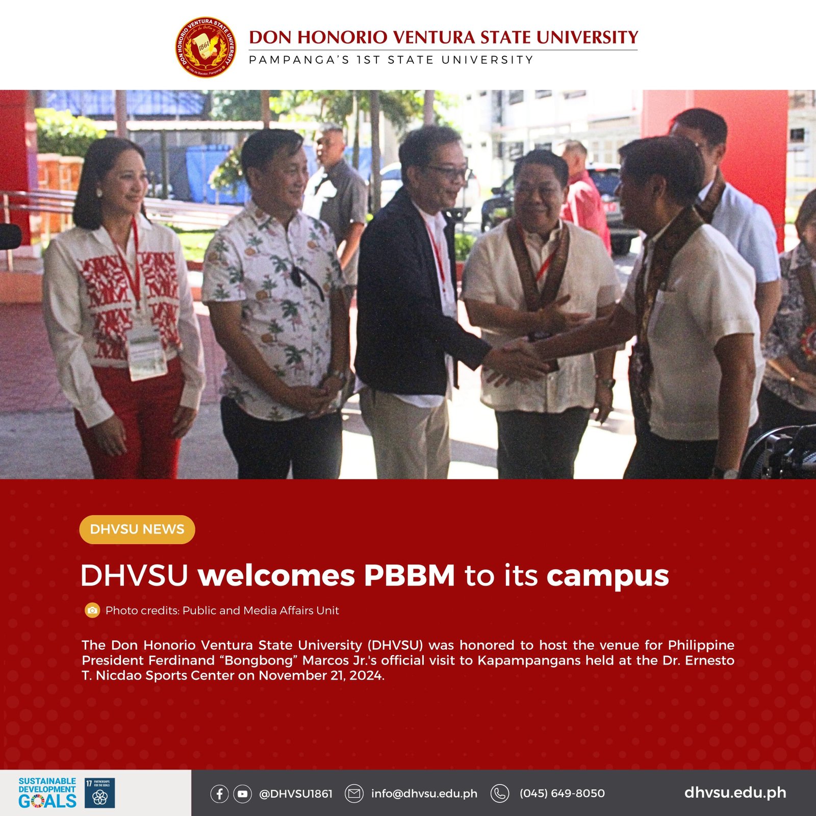 11252024   DHVSU welcomes PBBM to its campus   banner