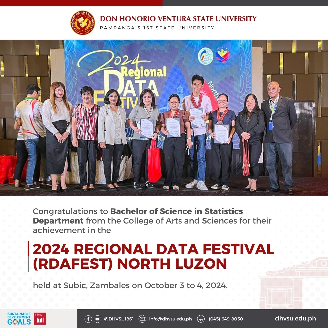 10162024   Honorian Statisticians excel in RDaFest 2024   Information DHVSU