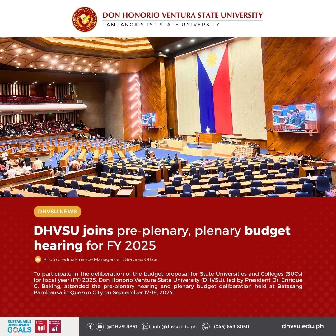 09232024   DHVSU joins pre plenary plenary budget hearing for FY 2025   Information DHVSU