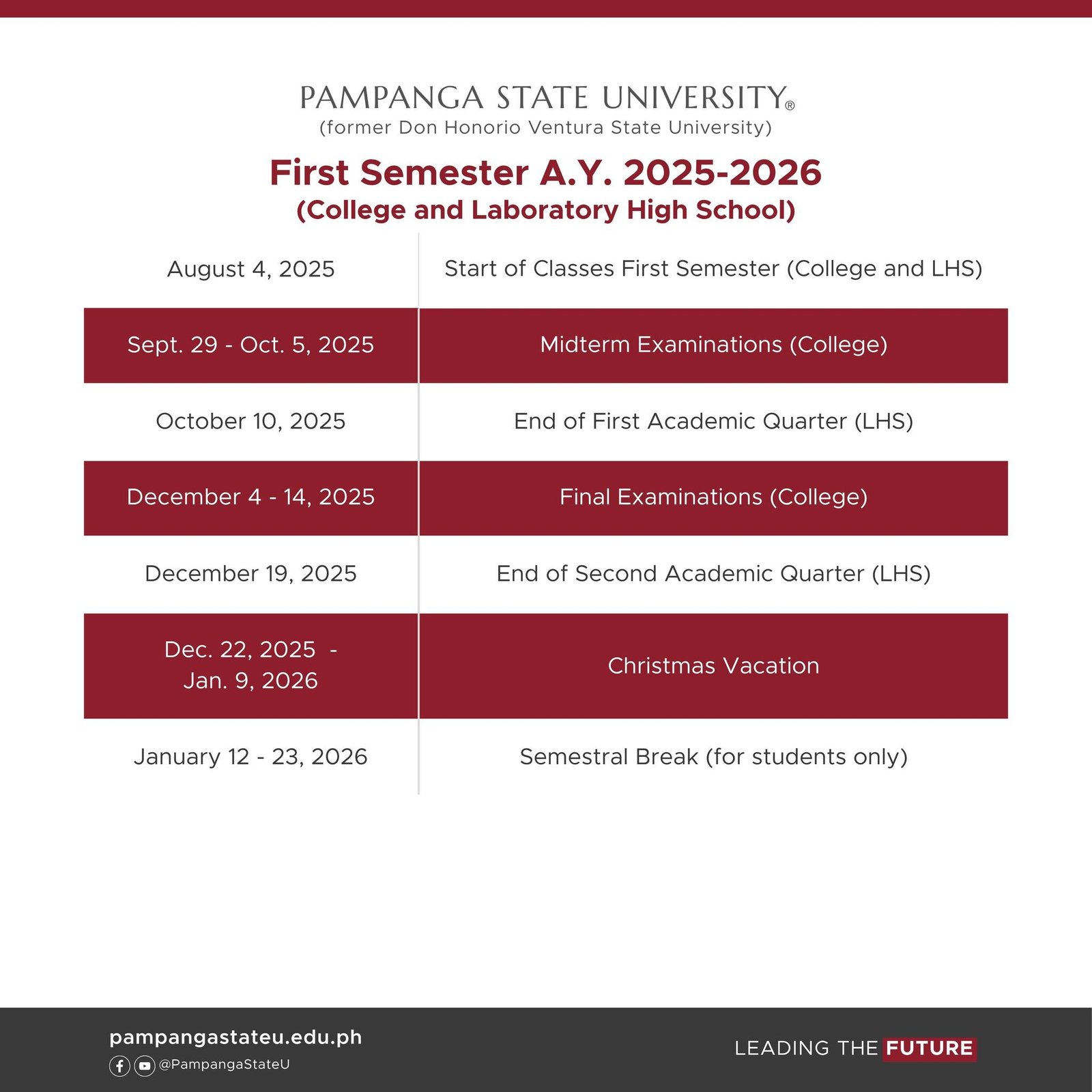 07122024 Academic Calendar 2024 2025 Information DHVSU 1