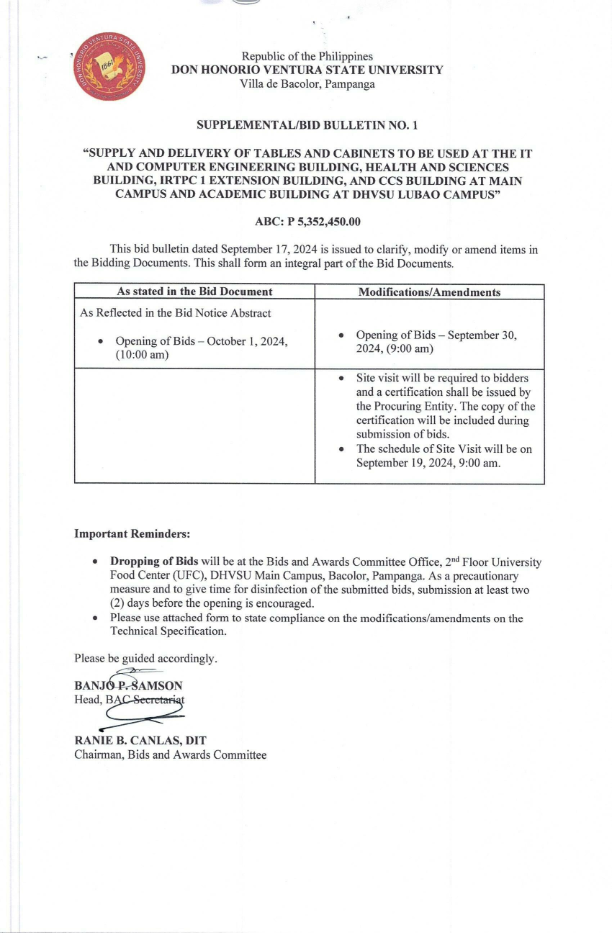 Bid Bulletin   Tables and Chairs IT CpE Laboratory Building   20240917   thumbnail